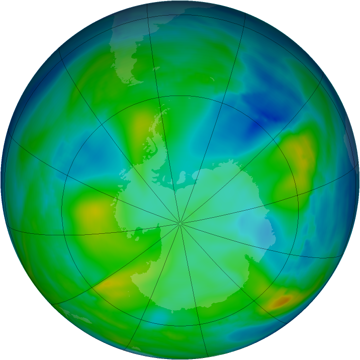 Antarctic ozone map for 11 July 2006